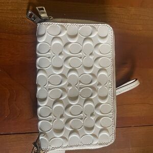Embossed Cream Wristlet Wallet